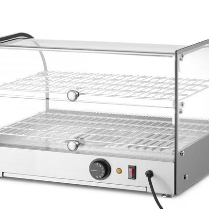 HENDI Warmhaltevitrine doppelt – doppelt – Schwarz – 230 V / 800 W – 554 × 376 × 376 mm – weitere Produktansicht