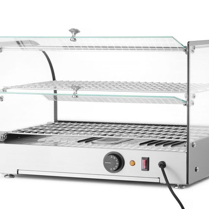 HENDI Warmhaltevitrine doppelt – doppelt – Schwarz – 230 V / 800 W – 554 × 376 × 376 mm – weitere Produktansicht