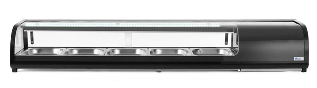 Arktic Sushi-Vitrine – GN 1 / 2 – 230 V / 190 W – Schwarz – 420 × 1800 × H 265 mm – Produktansicht