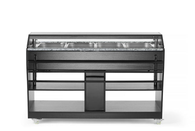 HENDI Beheiztes Buffet – GN 1 / 1 – 1490 l – 765 × 1490 × H 1370 mm – Produktansicht
