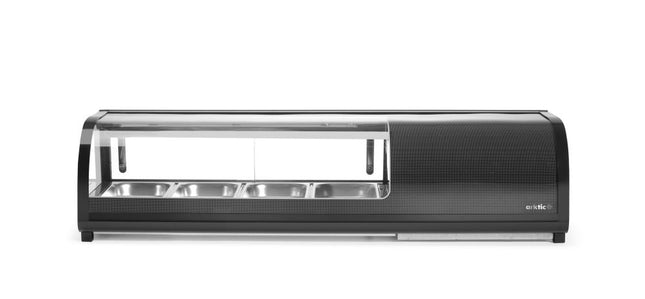 Arktic Sushi-Vitrine – GN 1 / 3 – 230 V / 190 W – Schwarz – 426 × 1177 × H 296 mm – Produktansicht