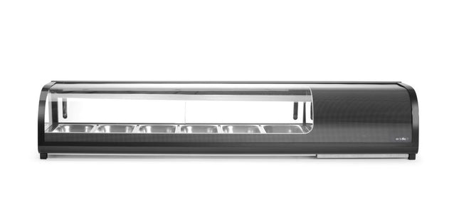 Arktic Sushi-Vitrine – GN 1 / 3 – 230 V / 190 W – Schwarz – 426 × 1529 × H 296 mm – Produktansicht