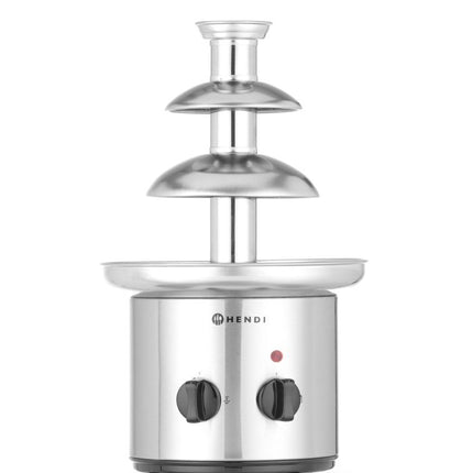 HENDI Schokoladenbrunnen 3 Etagen – 230 V / 46 W – Ø 215 × H 375 mm – Produktansicht