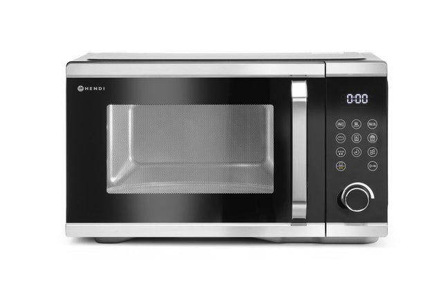 HENDI Mikrowellen-Heißluftfritteuse – 26 – 4 l – 230-240 V / 1500 W – Schwarz – 523 × 451 × H 300 mm  – Produktansicht