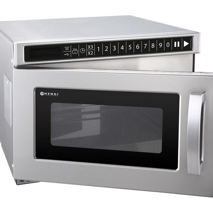 HENDI Mikrowelle – programmierbar via USB-Anschluss 1800 W – 230 V / 3000 W – 560 × 419 × 336 mm – geöffnet