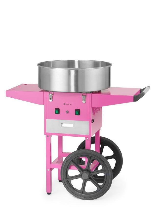 HENDI Zuckerwatte-Maschine – 230 V / 1130 W – Pastellrosa – 948 × 520 × H 914 mm – Produktansicht