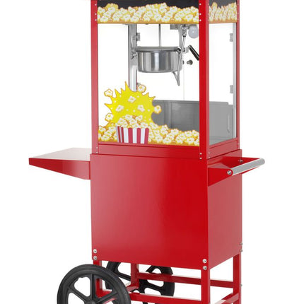 HENDI Popcorn-Maschine mit Fahrgestell – 230 V / 1155 W – Rot – 940 × 510 × H 1553 mm – Weitere Produktansicht