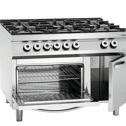 6 Flammen Gasherd, EBO 2/1GN, NS