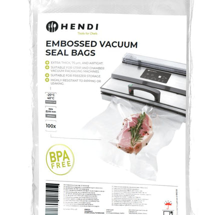 HENDI Geprägte Vakuumversiegelungsbeutel – 150 × 250 mm – 100 Stück – Produktansicht