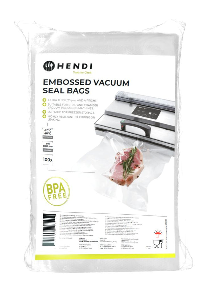 HENDI Geprägte Vakuumversiegelungsbeutel – 150 × 250 mm – 100 Stück – Produktansicht
