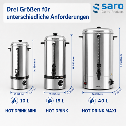 Saro HOT DRINK Serie Glühweinkocher und Heißwasserspender - Produktinformationen und Vorteile 3