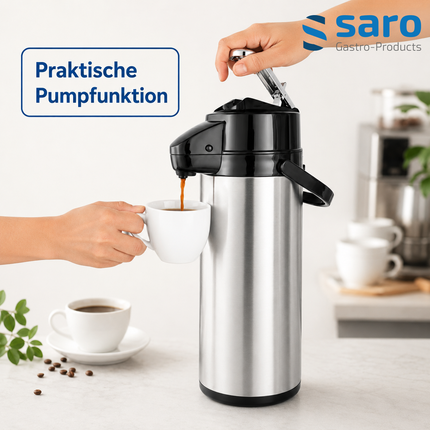 Saro Edelstahl-Isolierpumpkanne - Produktinformationen und Vorteile 1