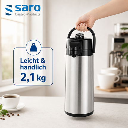 Saro Edelstahl-Isolierpumpkanne - Produktinformationen und Vorteile 2