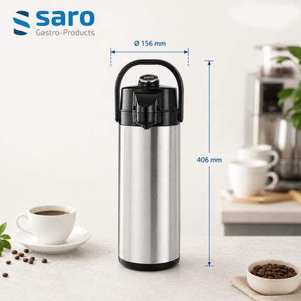 Saro Edelstahl-Isolierpumpkanne - Produktinformationen und Vorteile 3