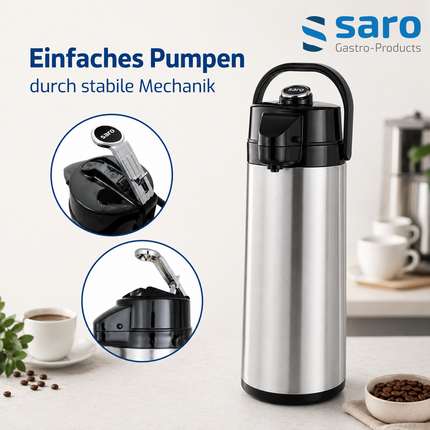 Saro Edelstahl-Isolierpumpkanne - Produktinformationen und Vorteile 4