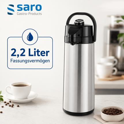 Saro Edelstahl-Isolierpumpkanne - Produktinformationen und Vorteile 5