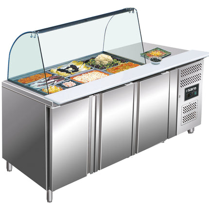 Saro Saladette 3 Türen mit Glasaufsatz Modell GN 3100 TNS 291.5 L