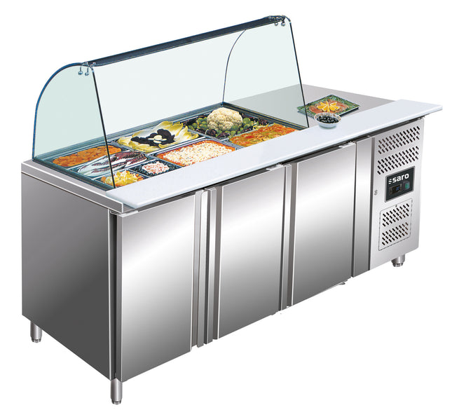 Saro Saladette 3 Türen mit Glasaufsatz Modell GN 3100 TNS 291.5 L