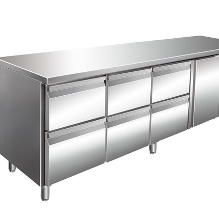 Saro Kühltisch mit 1 Tür + 3x2 Schubladen Modell KYLJA 4160 TN 246 L