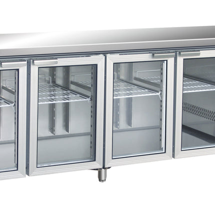 Saro Kühltisch mit 4 Glastüren Modell GN 4100 TNG 616 L