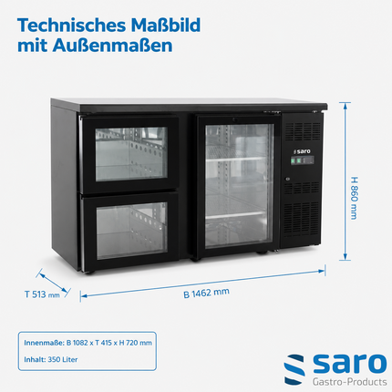 Saro Barkühler mit 1 Glastür und 2 Schubladen BC 2100 G S2 - Produktinformationen und Vorteile 4