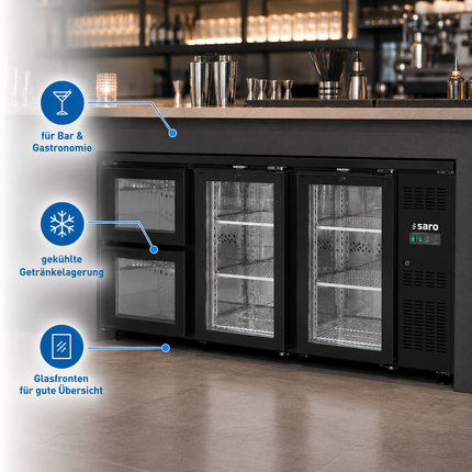 Saro Barkühler mit 2 Glastüren und 2 Schubladen BC 3100 G S2 - Produktinformationen und Vorteile 3