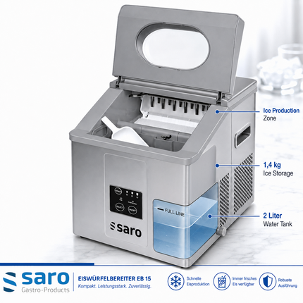 Saro Eiswürfelbereiter Modell EB 15 PRO - Produktinformationen und Vorteile 4