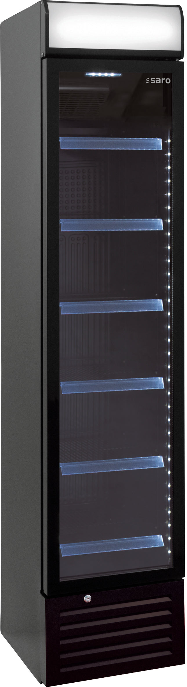 Saro Getränkekühlschrank mit Werbetafel - schmal DK 134 PRO