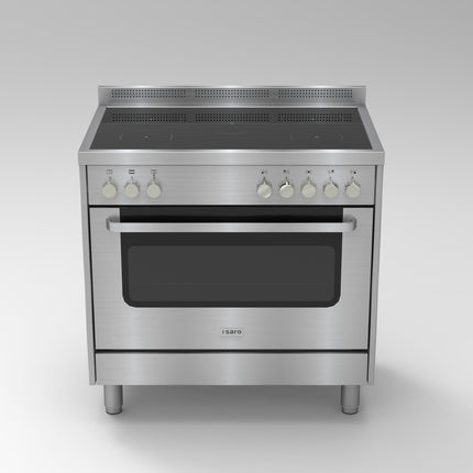Saro Induktionsherd + Elektrobackofen Modell TS95IND61X silber 10.9 kW - Produktansicht