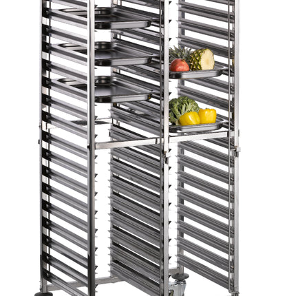 Saro Regalwagen für Backbleche 600 x 400 mm Modell LIAM DUO Chromnickelstahl