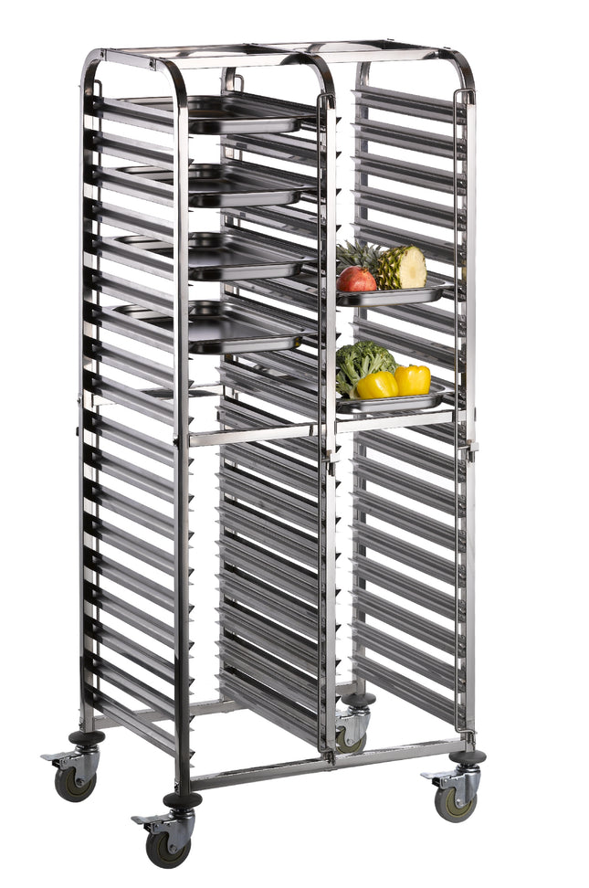 Saro Regalwagen für Backbleche 600 x 400 mm Modell LIAM DUO Chromnickelstahl