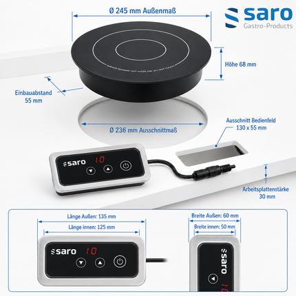 Saro Einbau-Induktionsplatte Modell EVA - Produktinformationen und Vorteile 3