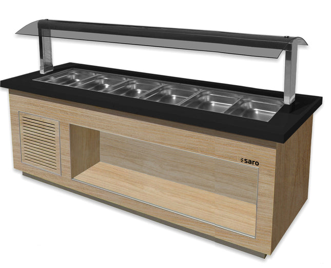 Saro Heißes Buffet für 6x 1 / 1 GN PREMIUM LINE SB-H230 OAK
