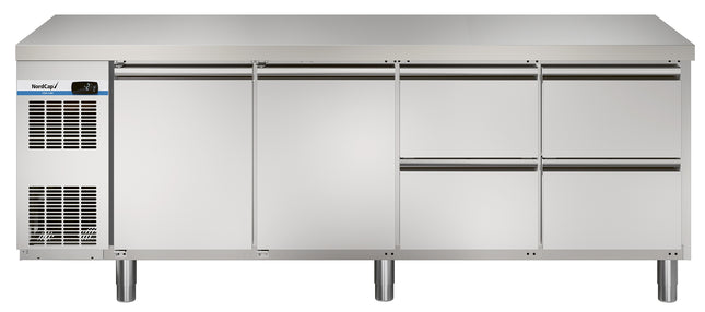 NordCap COOL-LINE Kühltisch KT-CL 2149 2T 4Z mit 2 Türen und 4 Halbschubladen für GN 1/1-150