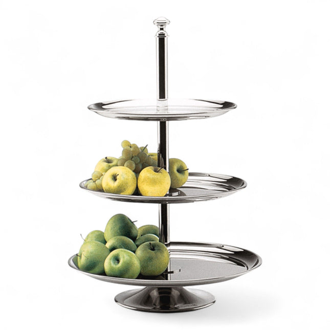 1 Stück Hepp Etagere versilbert 3-tlg. 42 cm Kn 9009