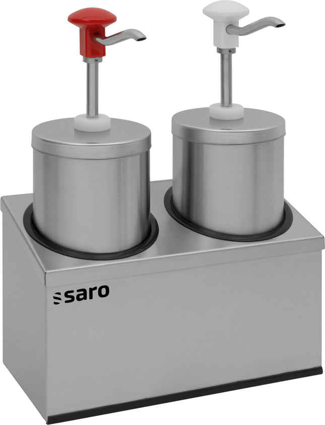 Saro Saucenspender Modell PD-005 Edelstahl Chrom Kunststoff