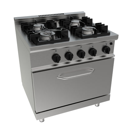 Saro Gasherd mit Gasbackofen Modell E7/KUPG4LO Edelstahl