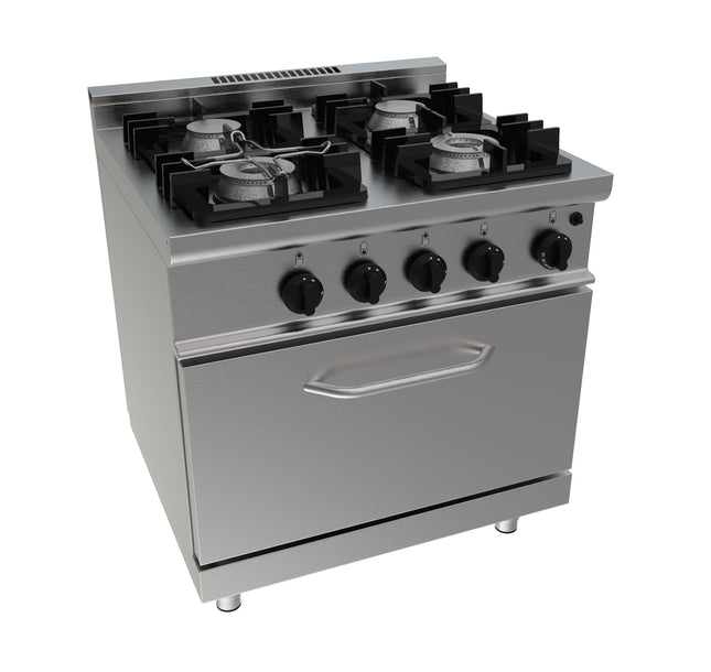 Saro Gasherd mit Gasbackofen Modell E7/KUPG4LO Edelstahl