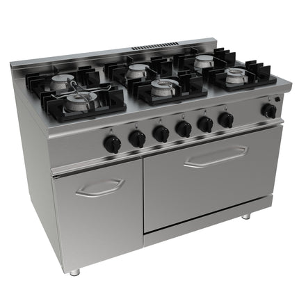 Saro Gasherd mit Gasbackofen Modell E7/KUPG6LN Edelstahl