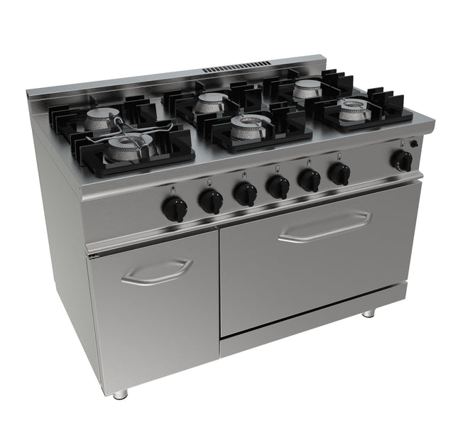 Saro Gasherd mit Gasbackofen Modell E7/KUPG6LN Edelstahl