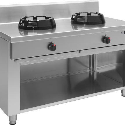 Saro Wok-Gasherd mit offenem Unterbau Modell CC/02 Edelstahl