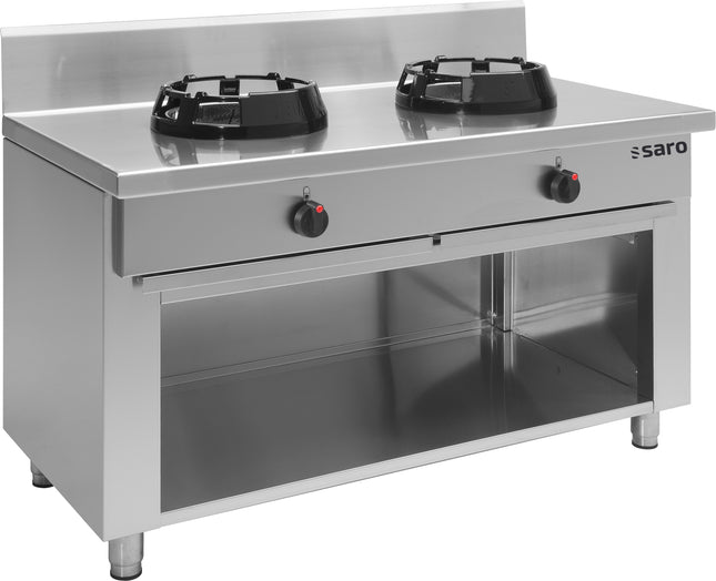 Saro Wok-Gasherd mit offenem Unterbau Modell CC/02 Edelstahl