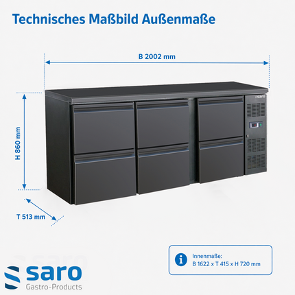 Saro Barkühler mit 3 x 2 Schubladen BC 3100-S6 - Produktinformationen und Vorteile 4