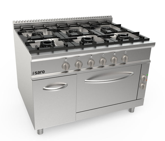 Saro Gasherd + Elektroofen 6 Brenner Modell LQ / CUG6NE 5.5 kW