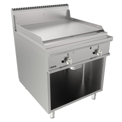 Saro Gasgriddleplatte 800 mm breit Standgerät gerillt Modell LQ / FTG4BAR