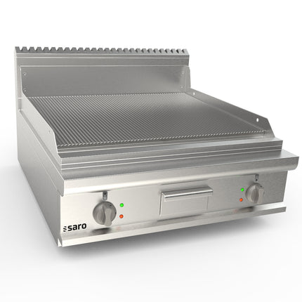 Saro Elektrogriddleplatte 800 mm breit Tisch gerillt Modell LQ / FTE4BBR 12 kW