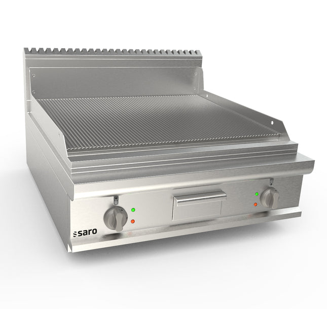 Saro Elektrogriddleplatte 800 mm breit Tisch gerillt Modell LQ / FTE4BBR 12 kW