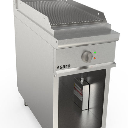 Saro Elektrogriddleplatte 400 mm breit Stand gerillt Modell LQ / FTE2BAR 6 kW