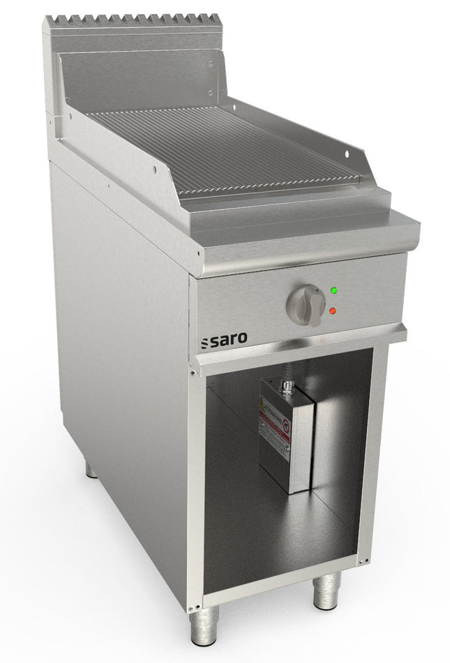 Saro Elektrogriddleplatte 400 mm breit Stand gerillt Modell LQ / FTE2BAR 6 kW