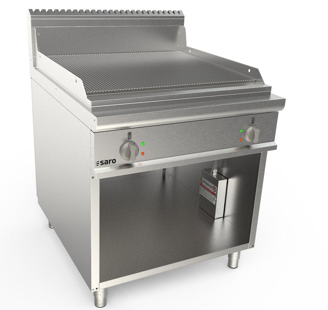 Saro Elektrogriddleplatte 800 mm breit Stand gerillt Modell LQ / FTG4BAR 12 kW